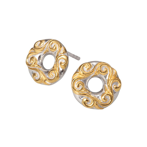 鎏金蔓影耳釘|Arabesque Silver925 K24 Gold Plated Stud Earrings