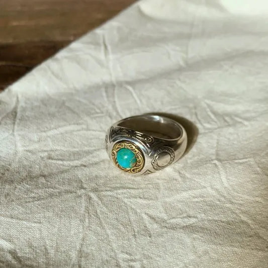 唐草・雙蛇翠璽戒｜INFINITY SIGNET RING(手工訂製款)