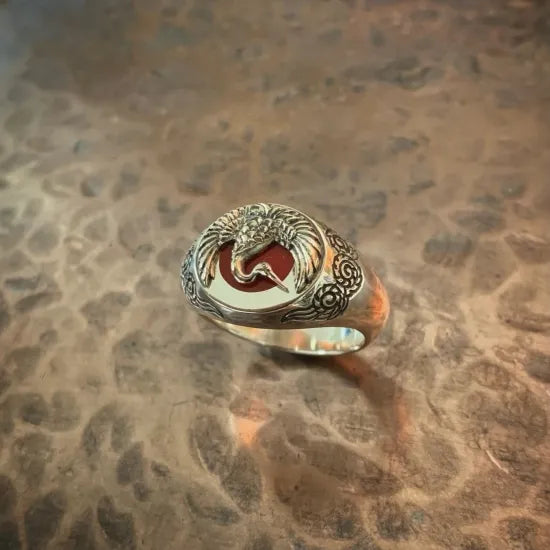 雲鶴印章戒指｜JAPANESE CRANE RING(手工訂製款)