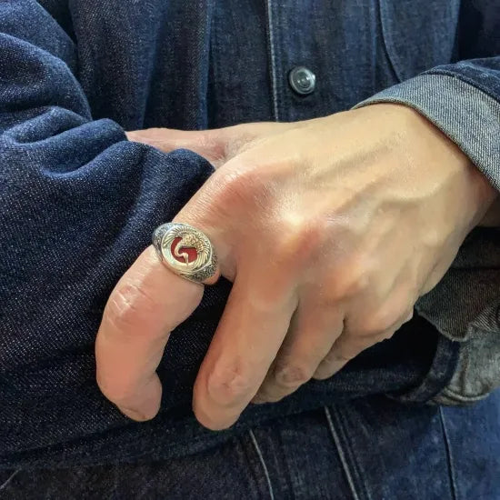 雲鶴印章戒指｜JAPANESE CRANE RING(手工訂製款)