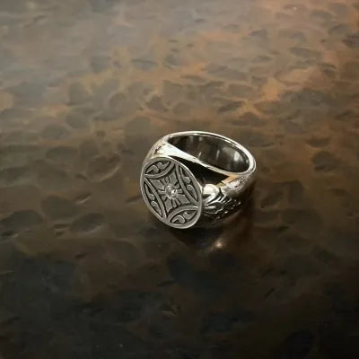 花七寶印章戒｜Flower Cloisonné Signet Ring(手工訂製款)