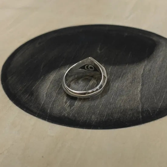 太極之眼 菱格印章銀戒｜Yin-Yang Eye Signet Ring(手工訂製款)