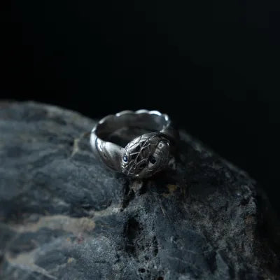 双蛇之環 925純銀戒(鍍銠)｜Double Snake Ring(手工訂製款)