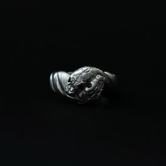 双蛇之環 925純銀戒(鍍銠)｜Double Snake Ring(手工訂製款)