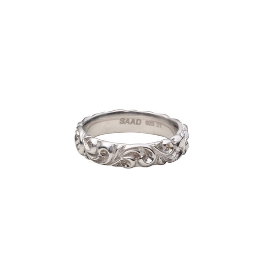 永恆迴紋戒｜Rhodium Plated Arabesque Eternity Ring