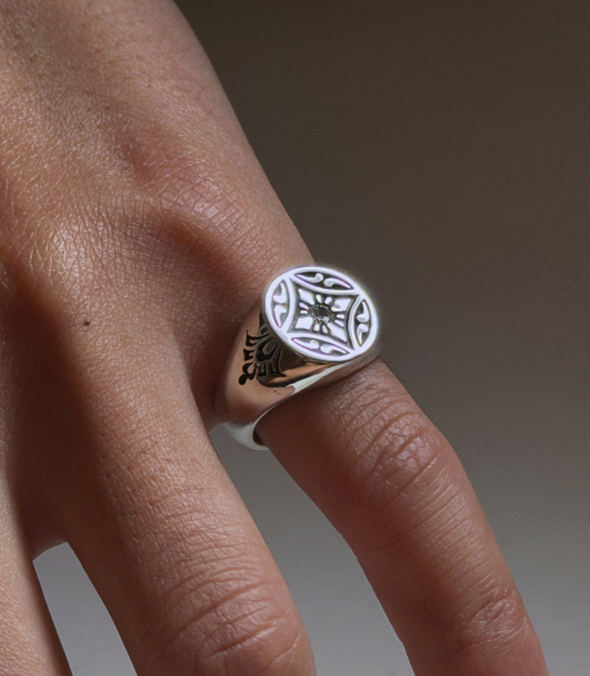 花七寶印章戒｜Flower Cloisonné Signet Ring(手工訂製款)