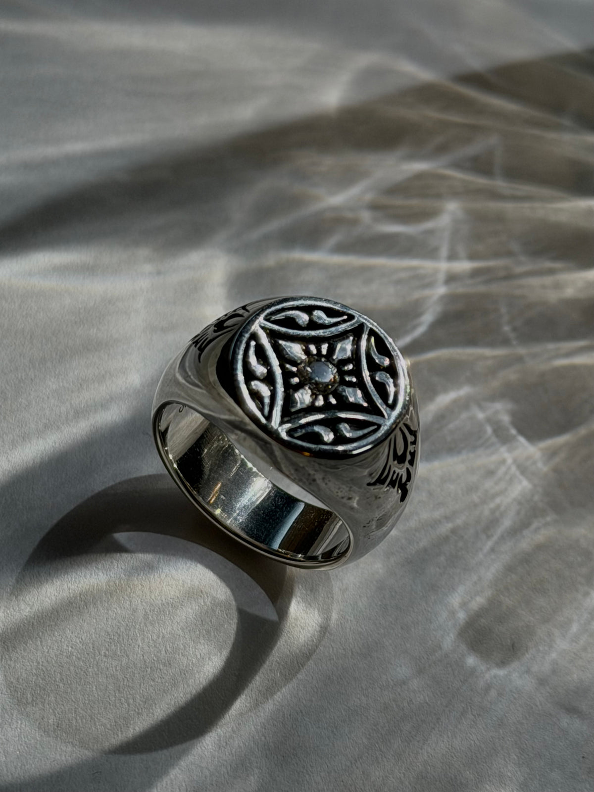 花七寶印章戒｜Flower Cloisonné Signet Ring(手工訂製款)