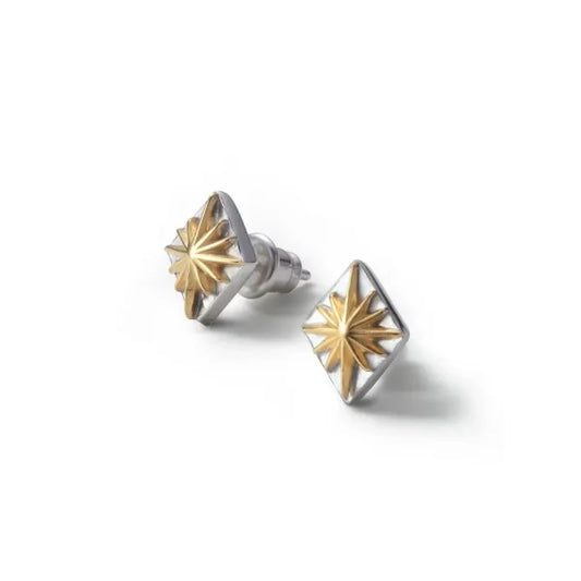 鎏金日輪耳釘｜Sun Symbol Silver925 K24 Gold Plated Earrings